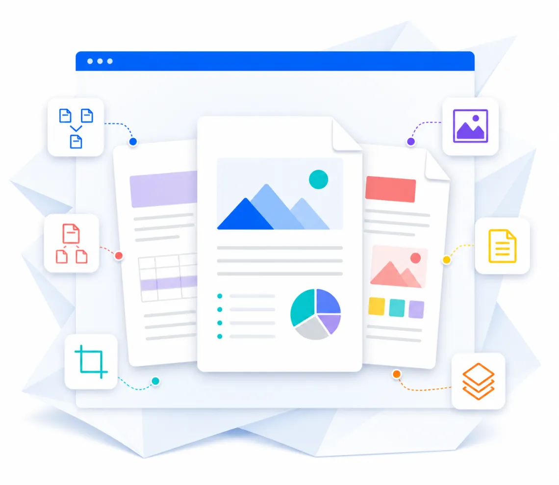 PDF converter, compressor, and page organizer tools