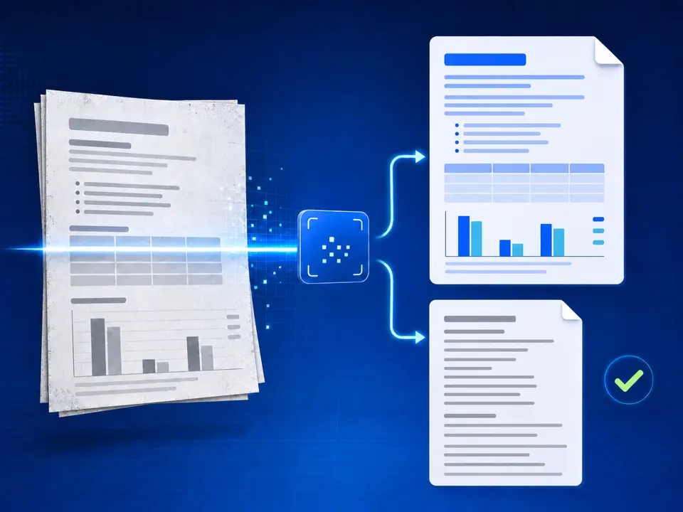 Scanned PDF recognized into a searchable PDF structure and plain text lines