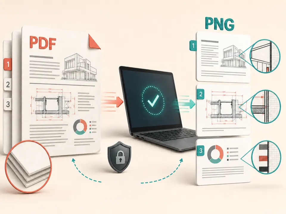 PDF pages being rendered locally as separate numbered PNG images with crisp line details